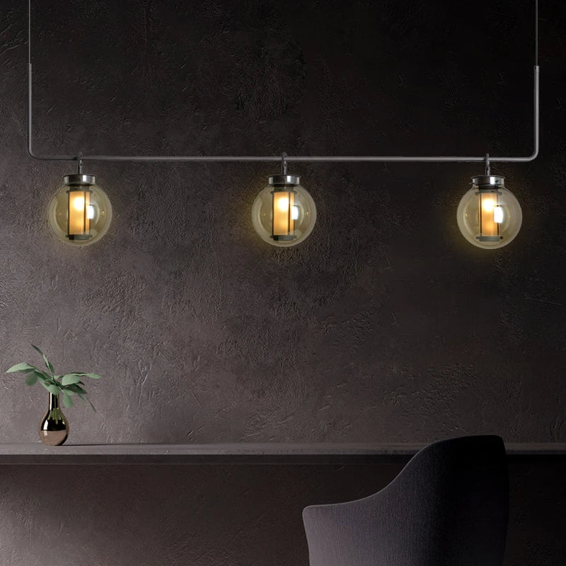 Postmodern glass and metal designer chandelier nordic decorative lighting - vue 3 sur 9