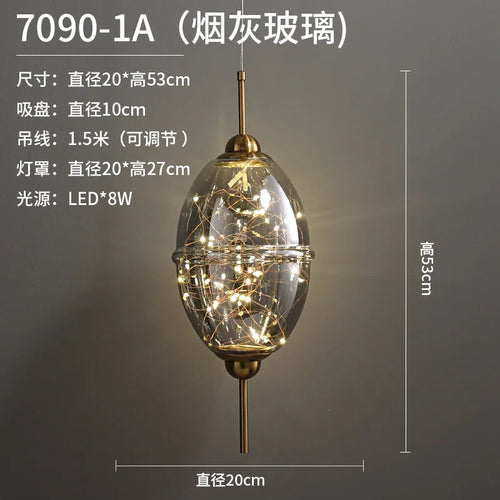 Creative modern glass pendant light for bars and shops - vue 8 sur 11
