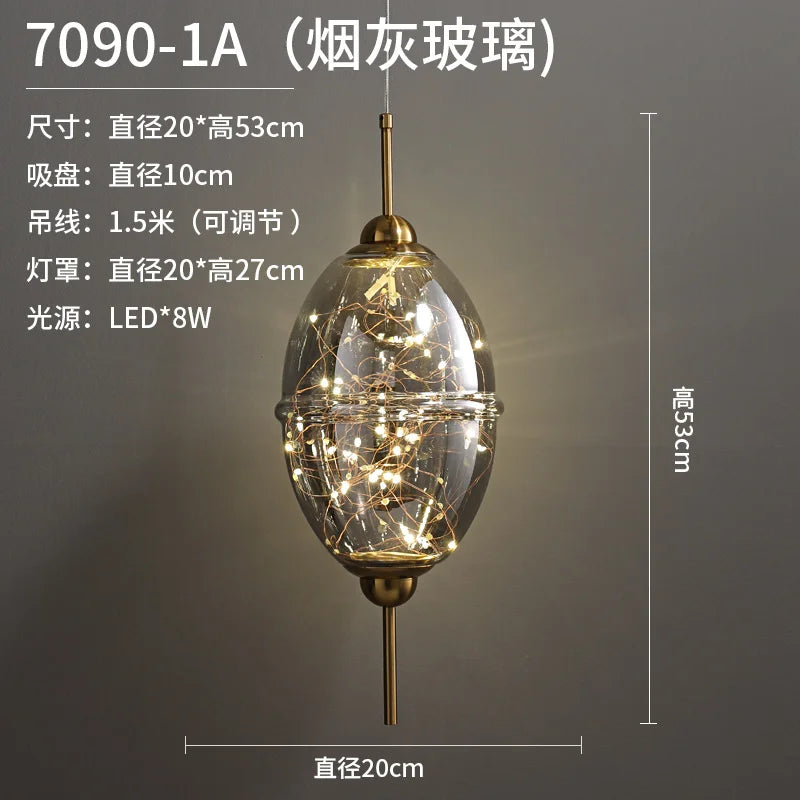 Creative modern glass pendant light for bars and shops - vue 7 sur 11