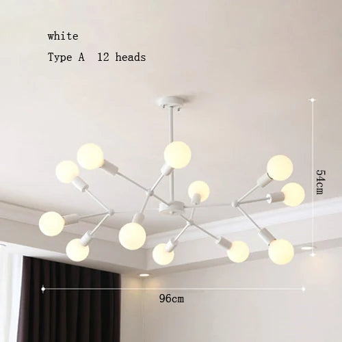 Modern multi-head chandelier for creative interiors - vue 10 sur 27