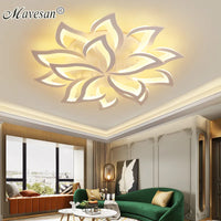 Acrylic flower ceiling light with LED petals