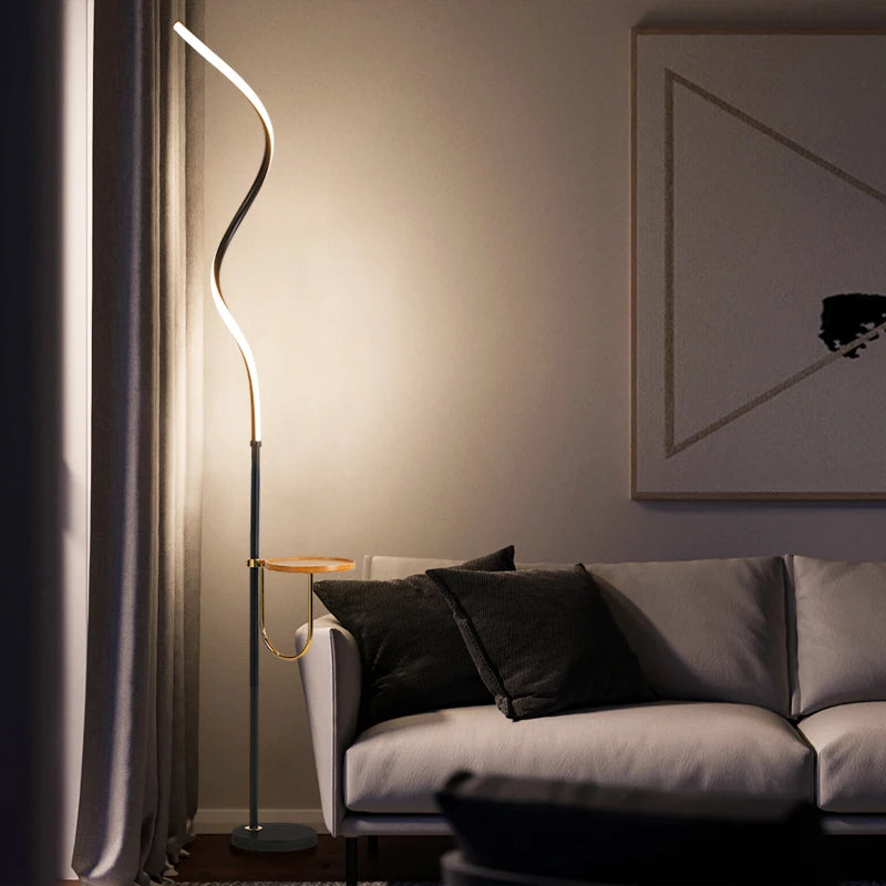 Modern curved LED floor lamp nordic decorative standing light