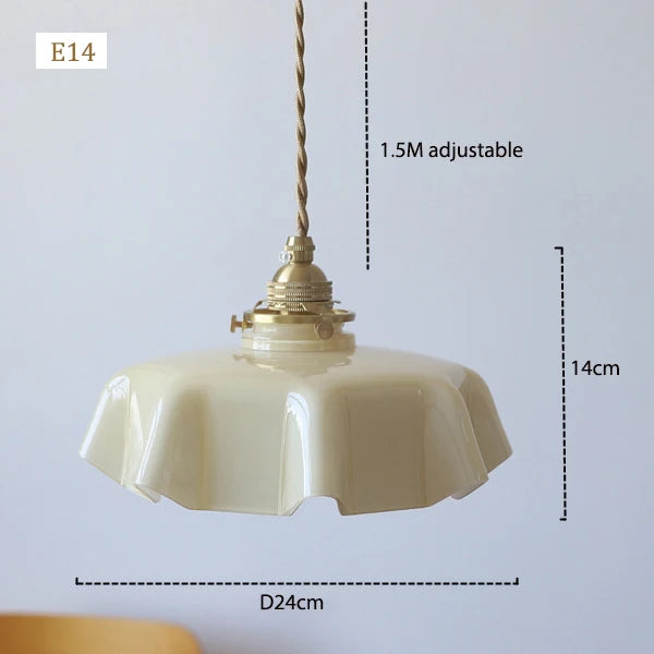 Coloured glass flower pendant light - vue 9 sur 16
