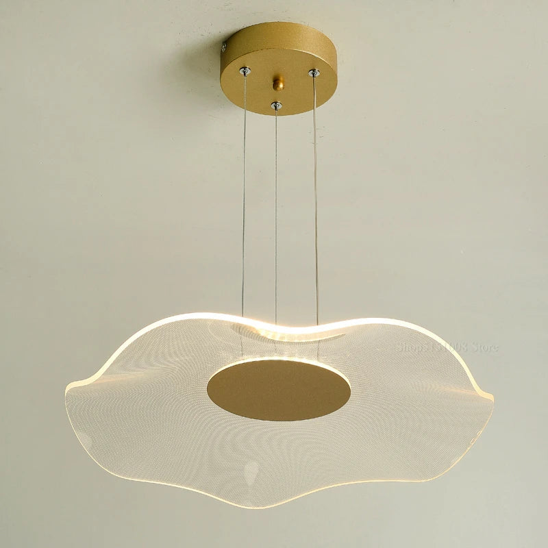 Modern simple LED lotus leaf pendant light nordic style dimmable