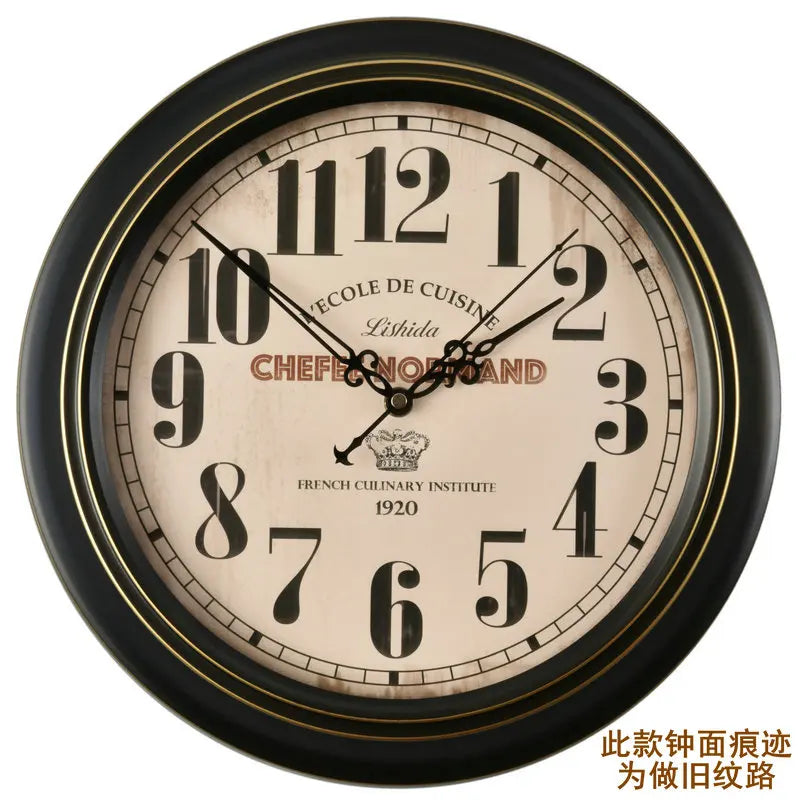 retro silent wall clock shabby chic style home decor - vue 12 sur 24