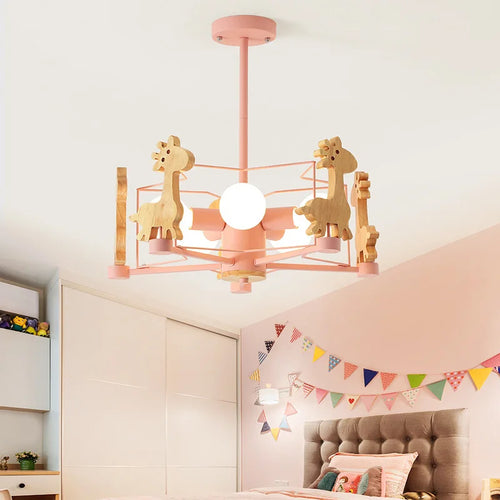 Children's giraffe-shaped LED pendant light - vue 7 sur 12