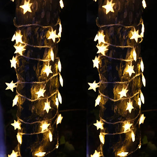 LED star string lights garland for Christmas and celebrations - vue 5 sur 9