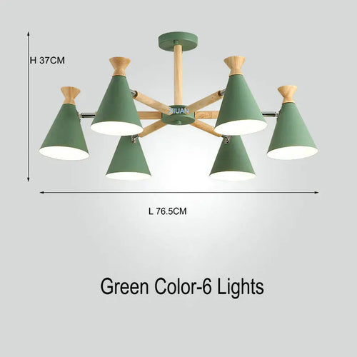 Nordic wooden pendant light for interior decor - vue 16 sur 26