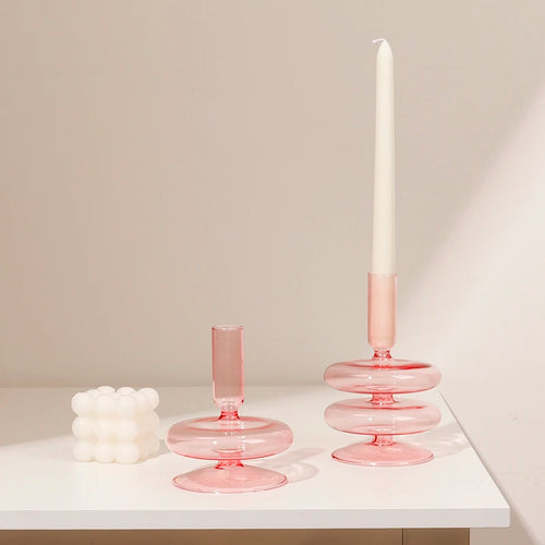 Classic retro glass candle holders for wedding and home decoration - vue 5 sur 17