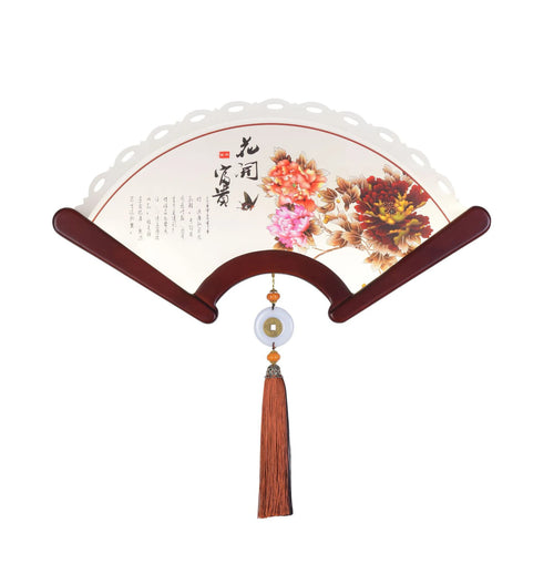 Decorative retro Asian design LED wooden fan wall light - vue 12 sur 18