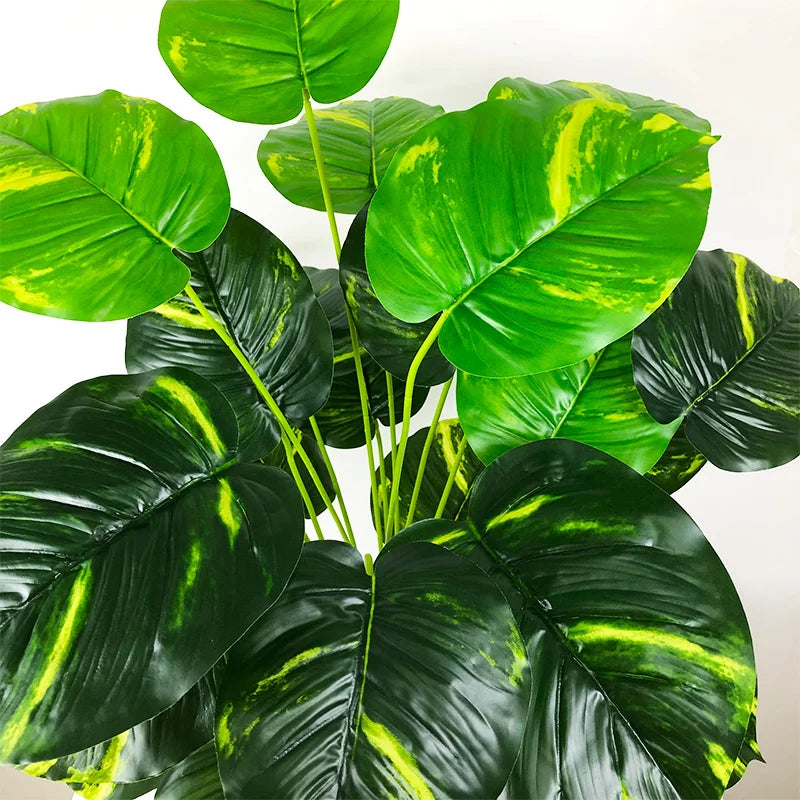 Artificial monstera plant with large leaves for indoor decoration - vue 7 sur 7