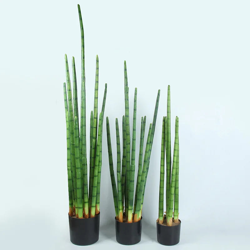 Artificial cylindrical plastic cactus for indoor and outdoor decoration