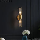 Elegant vintage crystal and copper wall light