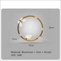 Modern romantic butterfly acrylic wall light