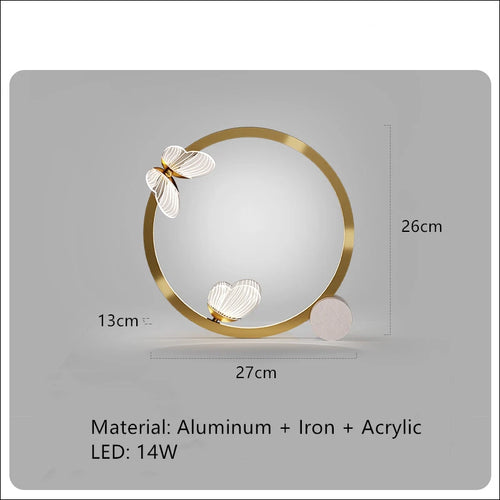 Modern romantic butterfly acrylic wall light