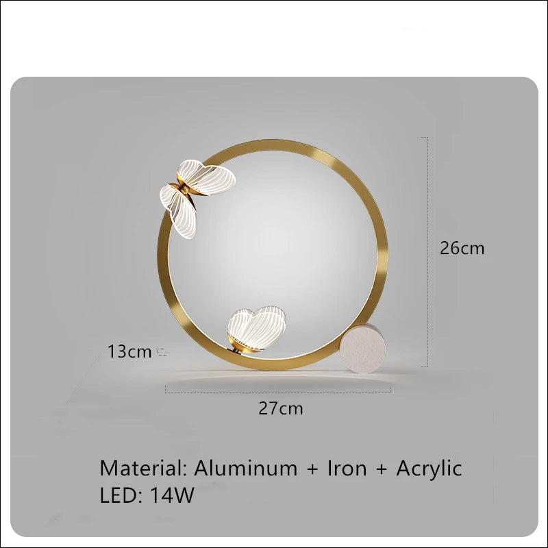 Modern romantic butterfly acrylic wall light
