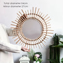 hand-woven Japanese rattan mirror for modern decor