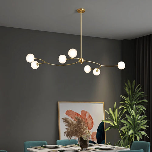 Designer copper restaurant chandelier with modern ambiance for interiors - vue 3 sur 10