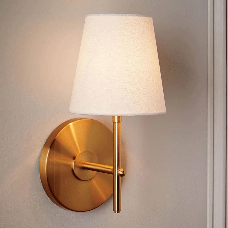 Mid-century fabric wall light for interior decor