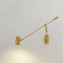 Retractable LED wall light with folding arm