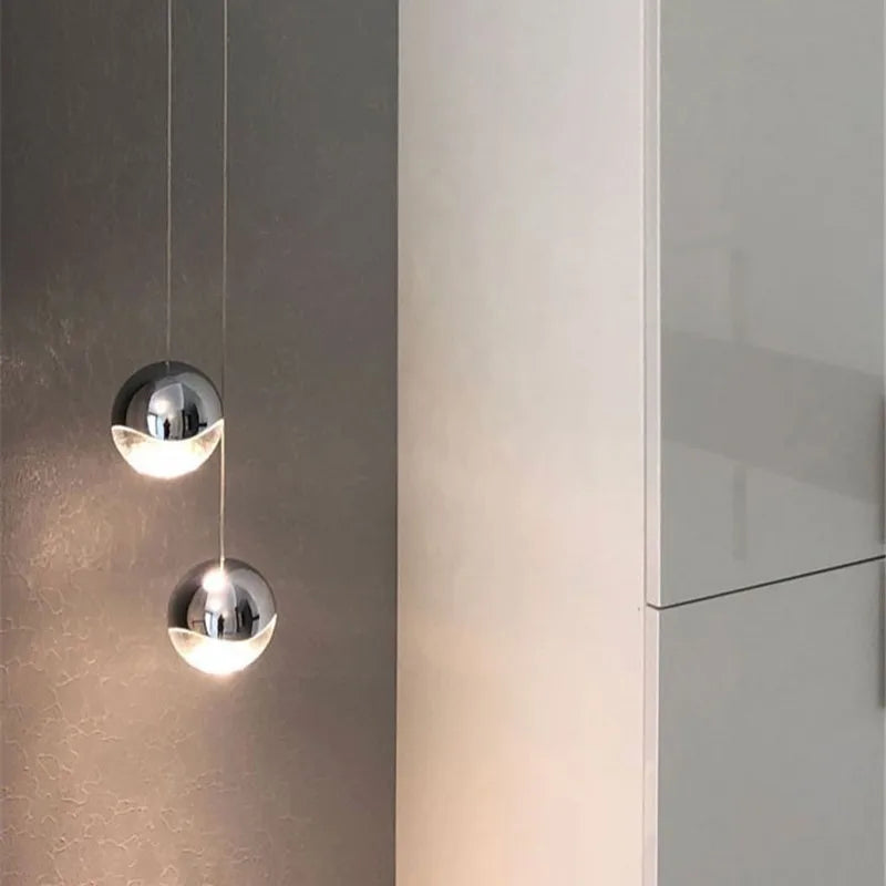 Modern glass pendant light for minimalist interior decor