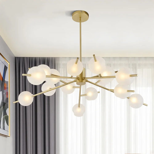 Modern glass pendant light for elegant interior decor - vue 3 sur 12