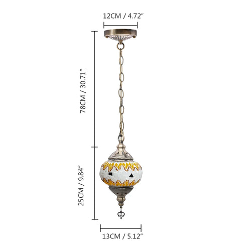 Handmade Turkish mosaic glass pendant light Mediterranean decoration - vue 18 sur 27