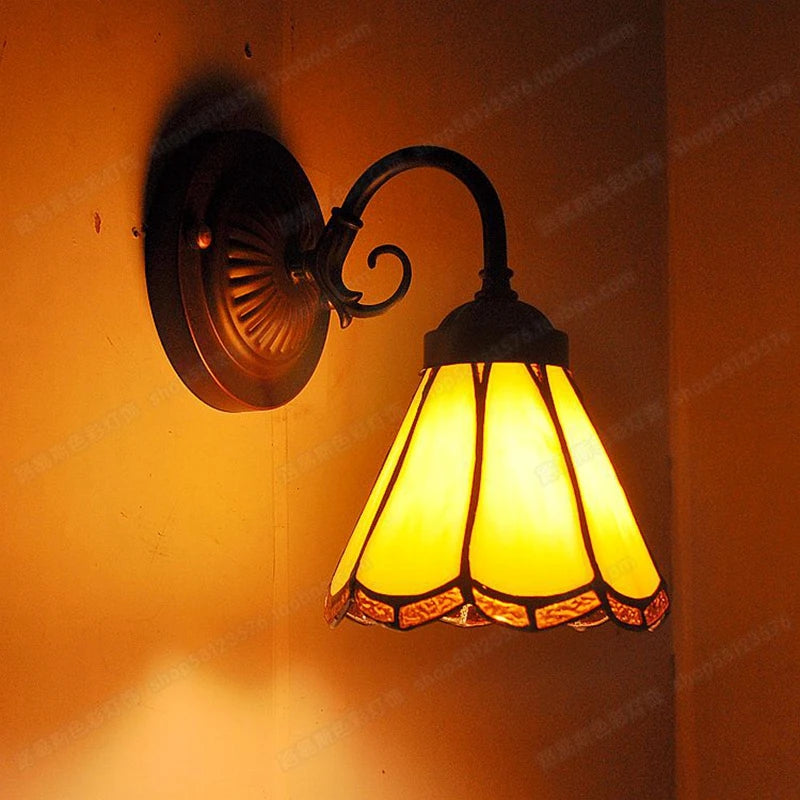 Retro glass wall light modern European style simple