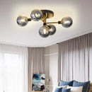 Modern smoked grey glass chandelier for home interior