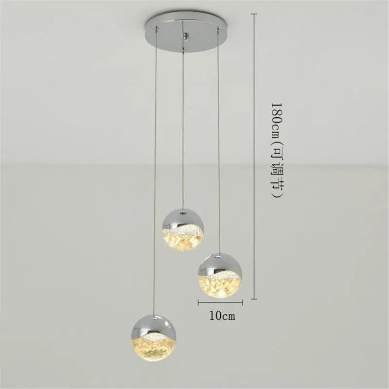 Modern glass pendant light for minimalist interior decor