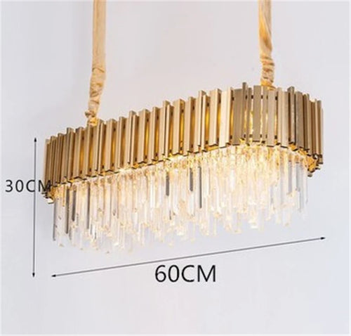 Modern crystal chandelier with large LED pendant lamp - vue 12 sur 15