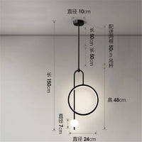 Nordic design LED ring pendant light for modern interior décor