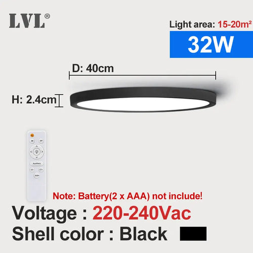Modern dimmable led ceiling light with remote control - vue 12 sur 14