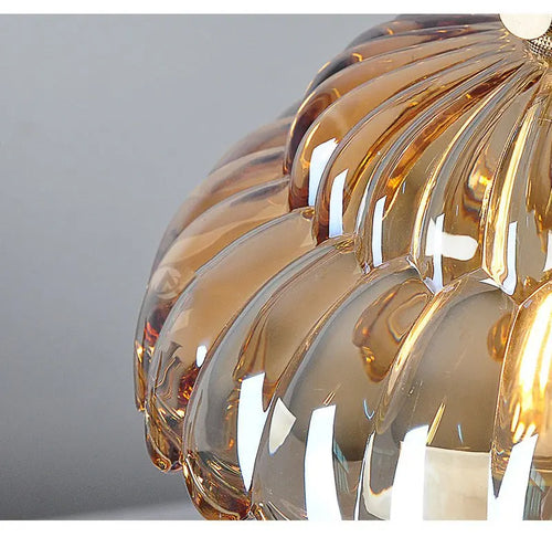 Copper glass pendant light for restaurant, bar and loft - vue 4 sur 7