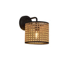 Wall light with openwork rattan shade taora