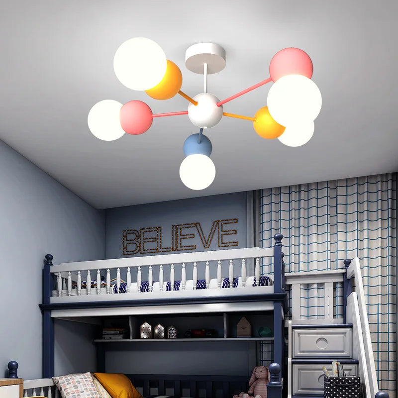 Nordic children's cartoon LED pendant chandelier