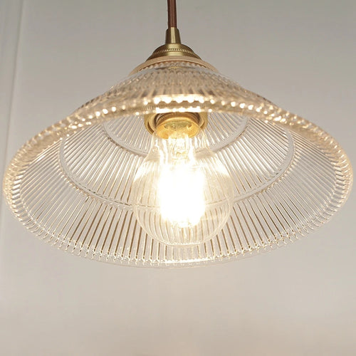 Nordic vintage striped glass pendant light - vue 6 sur 12