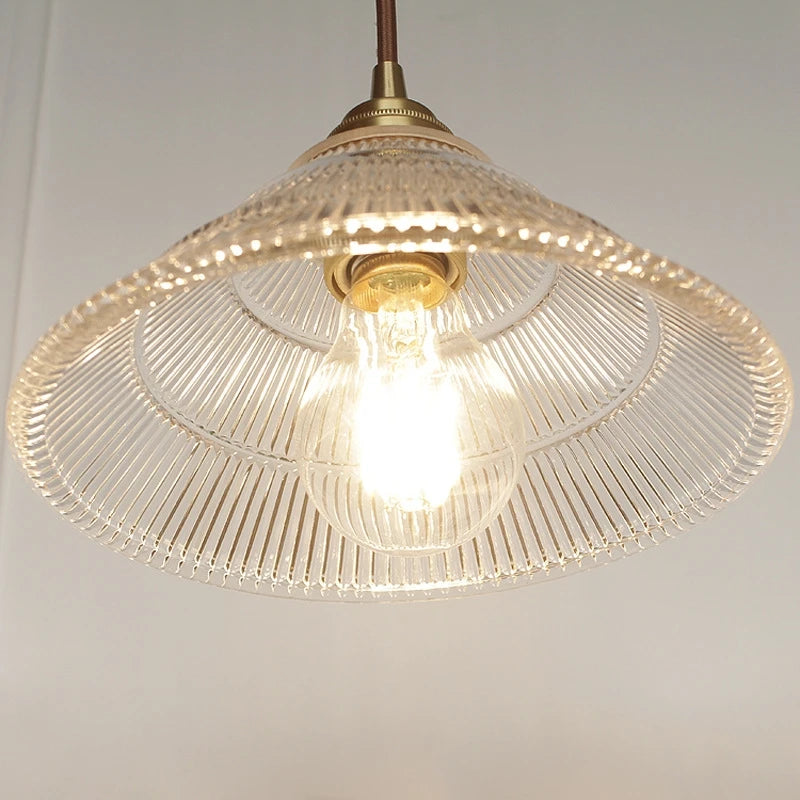 Nordic vintage striped glass pendant light - vue 5 sur 12