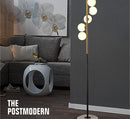 (May 16) Modern LED gold bar floor lamp with glass globes Inti