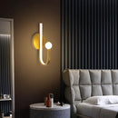 Nordic style gold copper wall light with soft LED commercial lighting