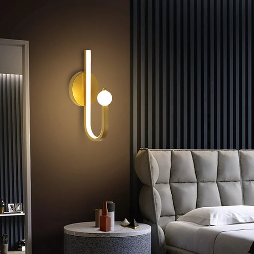 Nordic style gold copper wall light with soft LED commercial lighting - vue 2 sur 10