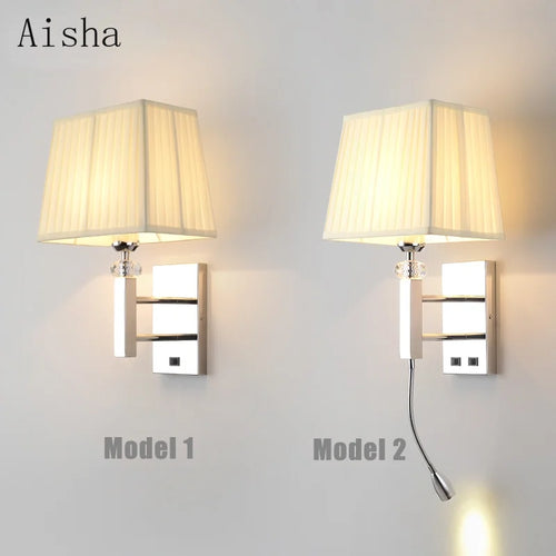 Modern LED wall light in stainless steel for interior decoration - vue 4 sur 8
