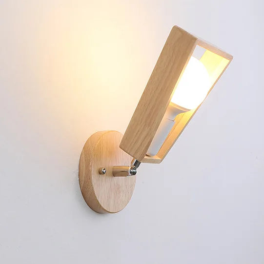 Nordic wood wall light with adjustable bracket