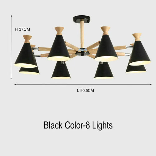 Nordic wooden pendant light for interior decor - vue 9 sur 26