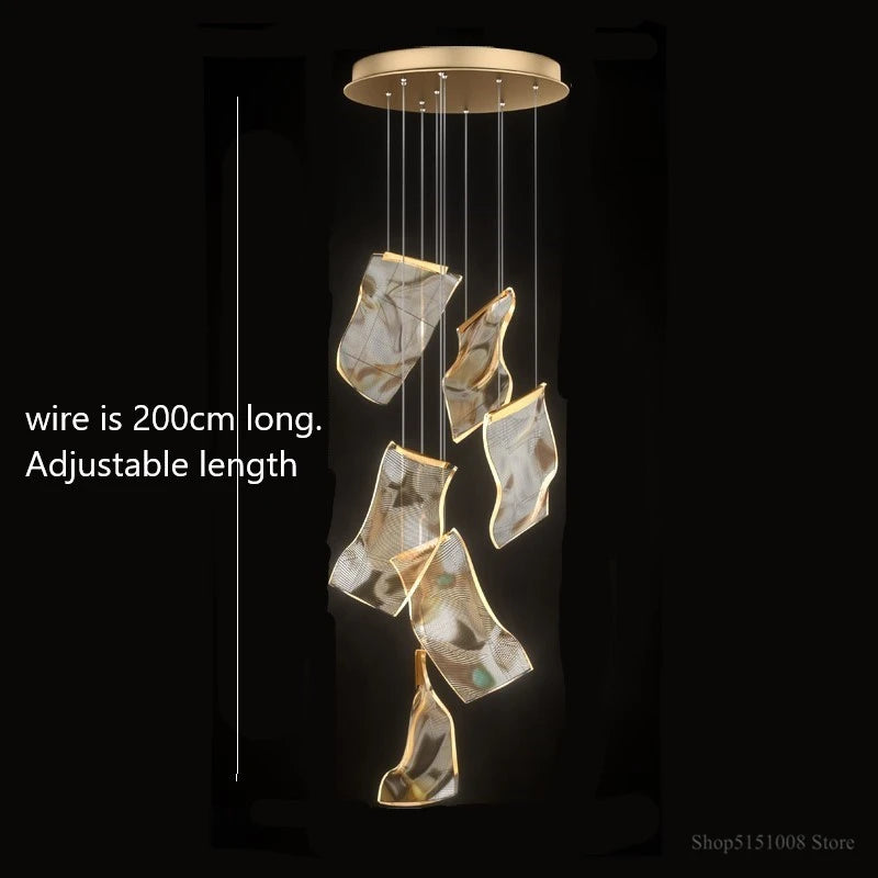 Modern LED chandelier for staircases and clothing shops - vue 15 sur 15