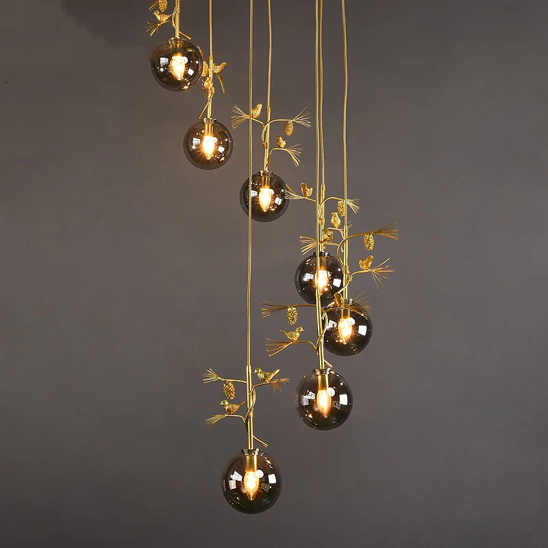 Modern glass pendant light for elegant interiors - vue 3 sur 15