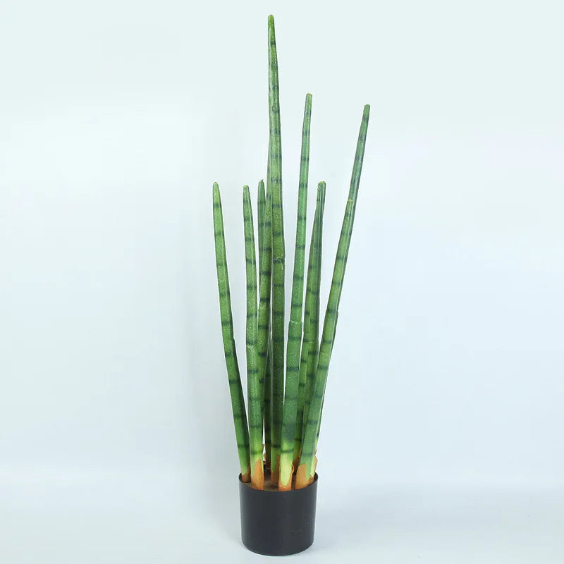 Artificial cylindrical plastic cactus for indoor and outdoor decoration