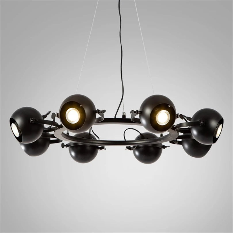 Retro industrial iron pendant light for shop