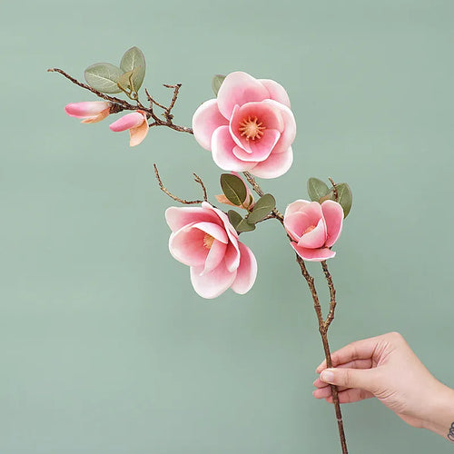 Artificial silk magnolia flower for elegant decoration - vue 6 sur 7