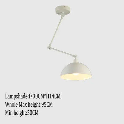 Foldable nordic aluminium pendant light with long LED arm - vue 18 sur 17
